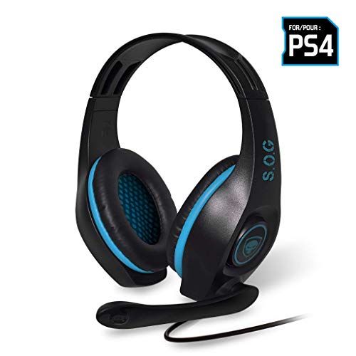 SPIRIT OF GAMER - Auriculares Pro-SH5 para PS5 y PS4 / Son Stereo 2.0 / HP 40 Mm con Almohadillas Acolchadas/Diadema Ajustable