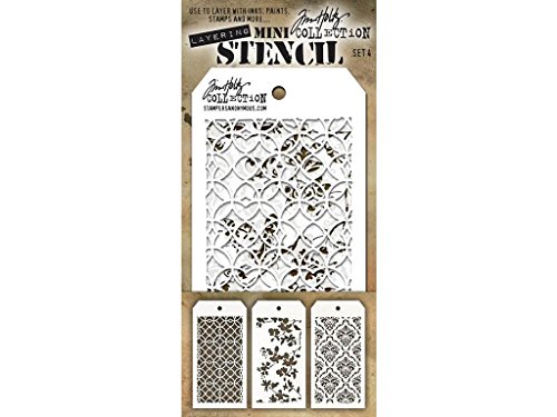 Stampers Anonymous Tim Holtz - Set de 4 Mini Plantillas Stampers Anonymous Tim Holtz - Set de 4 Mini Plantillas