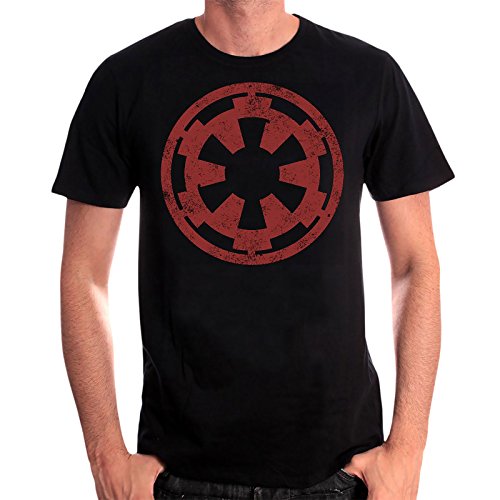 Star Wars Camiseta Hombre Galactic Empire Logo Algodón Desgastado Negro - XL