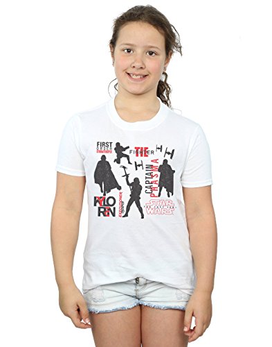 Star Wars niñas The Last Jedi First Order Silhouettes Camiseta 9-11 Years Blanco