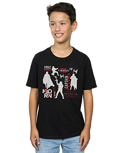 Star Wars niños The Last Jedi First Order Silhouettes Camiseta 9-11 Years Negro