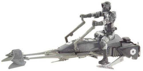 Star Wars Saga 2007 SDCC Comic-Con Exclusive Action Figure Shadow Scout Trooper on Speeder Bike by Hasbro