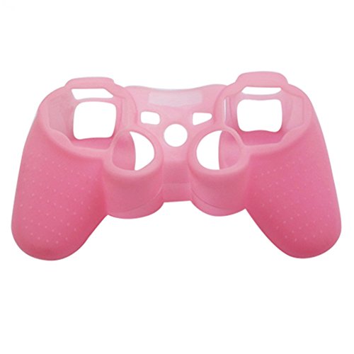 Steellwingsf Funda protectora de silicona para mando de Playstation 3 PS3, color rosa