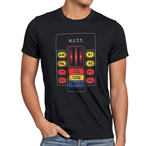 style3 K.I.T.T. Interface Camiseta para Hombre T-Shirt Michael Knight 2000 Black Rider, Talla:M