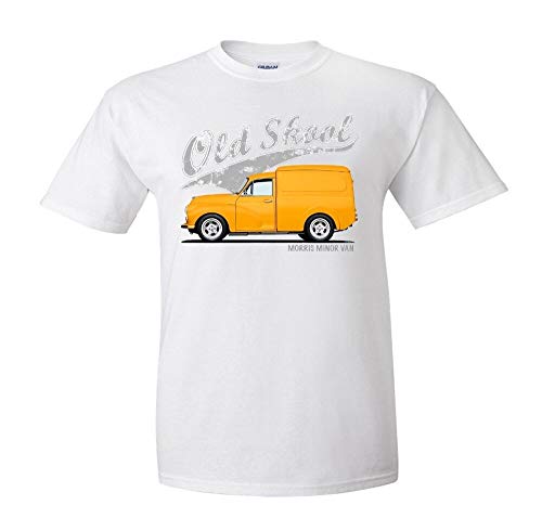Styly Morris Minor Van Old Skool Car Modified T-Shirt Graphic Top Printed tee Shirt For Mens White M