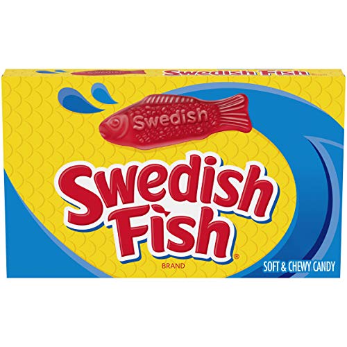 Swedish Fish Red Soft and Chewy Theater Box Candy, 3.1 oz
