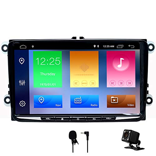 SWTNVIN Android 10.0 Unidad de Audio estéreo para Volkswagen Skoda Pantalla táctil HD de 9 Pulgadas navegación GPS con Control de Volante Bluetooth WiFi 2 GB + 32 GB (Delgada)