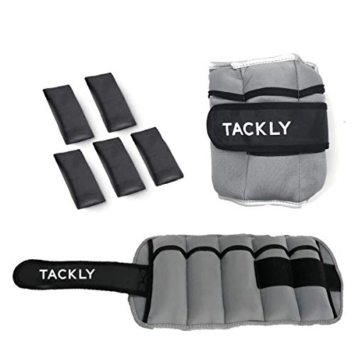 TACKLY Pesas para tobillos y muñecas 1 a 4 kg convertibles con banda reflectante- Tobilleras con peso - Lastres tobillos pesas para piernas TACKLY Pesas para tobillos y muñecas 1 a 4 kg convertibles con banda reflectante- Tobilleras con peso - Lastres tobillos pesas para piernas