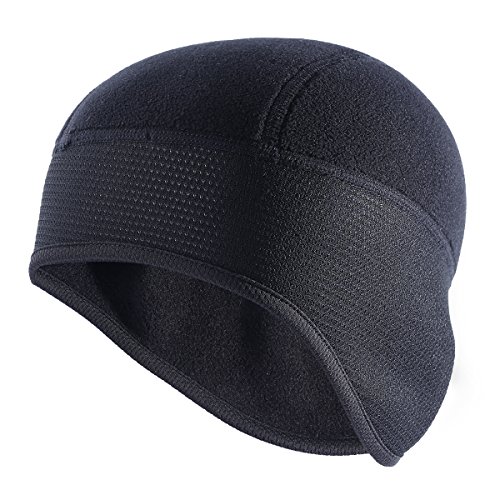 TAGVO Tapa del cráneo, Forro Polar de Invierno Gorro de Sombrero con Tapas de Orejas, Forro de Casco para Adultos Mujeres y Hombres tamaño elástico Universal (1 Paquete