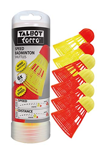 Talbot Torro 490180 Volantes de Speed Badminton, 6 Unidades-4 Racers/Rápidos y 2 Starters/Lentos