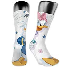 Tangdouou - Calcetines deportivos para Navidad (medianos y largos, unisex), diseño de pato Donald