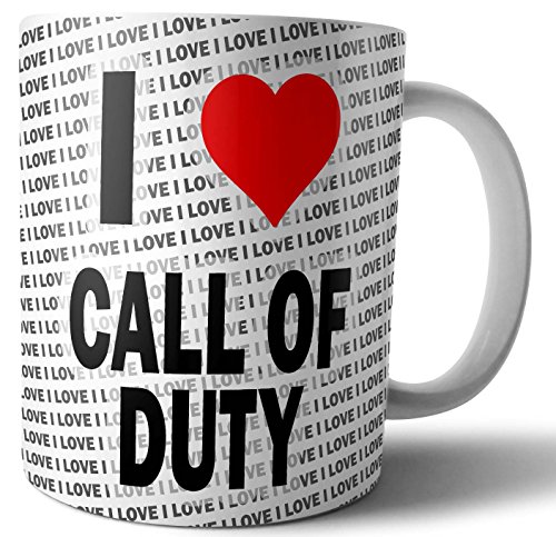 Taza con texto en inglés "I Love Call of Duty", para té, café, cumpleaños, Navidad, regalo