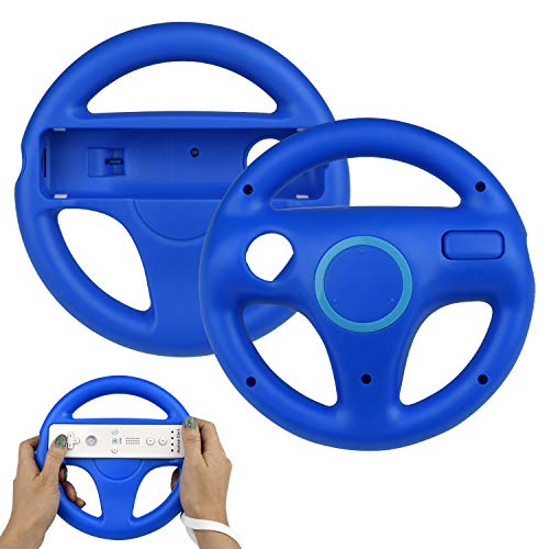 TechKen 2 ruedas de carreras para mando de Wii, compatible con Wii Kart, ruedas de carreras para Wii Controller de plástico para juegos de Wii Racing
