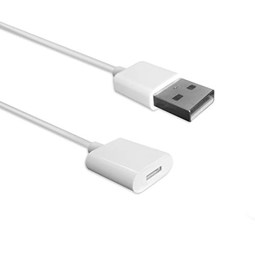 TechMatte Flexible (Macho-Hembra) Cargador Adaptador Cable para Apple Pencil y iPad Pro (1,5 Metros, Blanco)