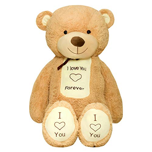 TEDBI Oso de Peluche Gigante 160cm | Beige | Gran Oso de Peluche de Juguete de Regalo de cumpleaños del corazón XXL Teddy Bear con Bordado Te Amo para Siempre TEDBI Oso de Peluche Gigante 160cm | Beige | Gran Oso de Peluche de Juguete de Regalo de cumpleaños del corazón XXL Teddy Bear con Bordado Te Amo para Siempre