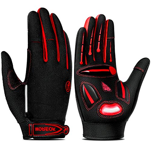 TEUEN Guantes Ciclismo Dedos Largos Guantes MTB con Pantalla Táctil Guantes Bicicleta Montaña para Hombre Mujer Guantes De Ciclismo con Acolchadas De Gel (Rojo, M-Medio) TEUEN Guantes Ciclismo Dedos Largos Guantes MTB con Pantalla Táctil Guantes Bicicleta Montaña para Hombre Mujer Guantes De Ciclismo con Acolchadas De Gel (Rojo, M-Medio)