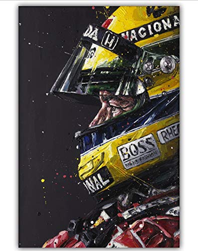 tgbhujk Ayrton Senna F1 Formula Grand Movie Wall Art Paint Decoración de la Pared Impresiones de la Lona Canvas Art Poster Paintings 42 * 60cm Sin Marco