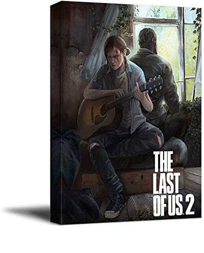 The Last of Us Part 2 - Lienzo decorativo para pared (50,8 x 71,1 cm), diseño de Joel & Ellie tocando guitarra