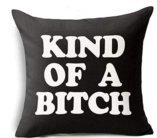 The Motto Kind of a Bitch Keep Calm and Carry on Cotton Square Decorative Retro Throw Pillow Case Vintage Cushion Cover 18" X18 (1)