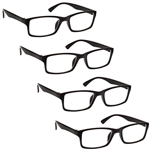 The Reading Glasses Company Gafas De Lectura Negro Lectores Valor Pack 4 Estilo Diseñador Hombres Mujeres Rrrr92-1 +1,50 4 Unidades 88 g