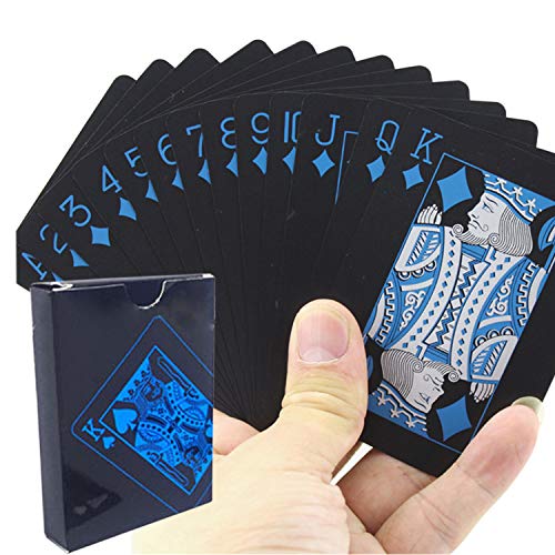 Tickas Cartas de póker, Juego de Cartas de póker Naipes de plástico a Prueba de Agua Ideal para Juegos de Cartas de Agua mágica Regalo de Viaje de Fiesta en casa
