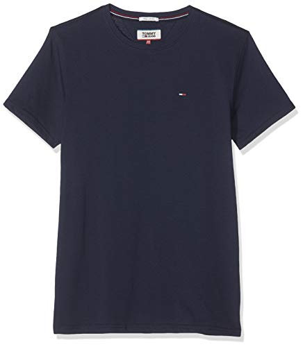 Tommy Hilfiger Regular C Camiseta con Cuello Redondo, Azul (Black Iris), L para Hombre