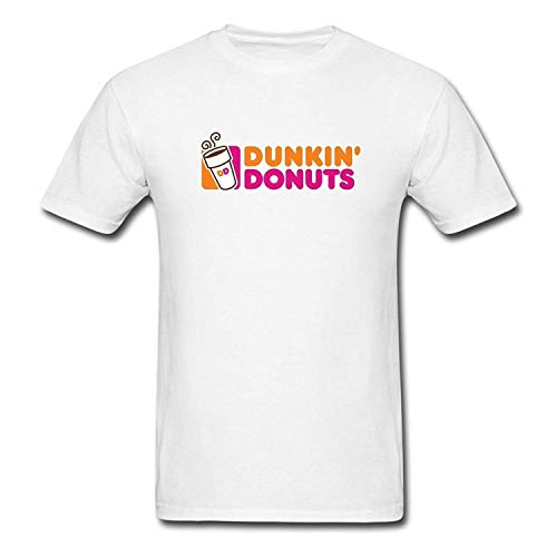 Tops de Moda Algodón Dunkin Donuts para Hombre Impreso en Blanco Camisetas Estampadas con Cuello Redondo y Manga Corta para Hombre