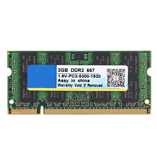 Tosuny Memoria para computadora portátil de 2GB, DDR2 667MHz 2GB 200Pin PC2-5300 Memoria para computadora portátil RAM para Placa Madre Intel/AMD