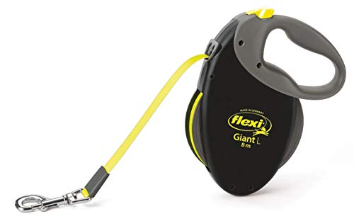 TRIXIE flexi NEON GIANT, Correa Extensible, L, 8 m, hasta 50 kg, Negro-Neón, Perro