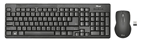 Trust Ziva - Teclado y ratón inalámbricos, layout español, negro