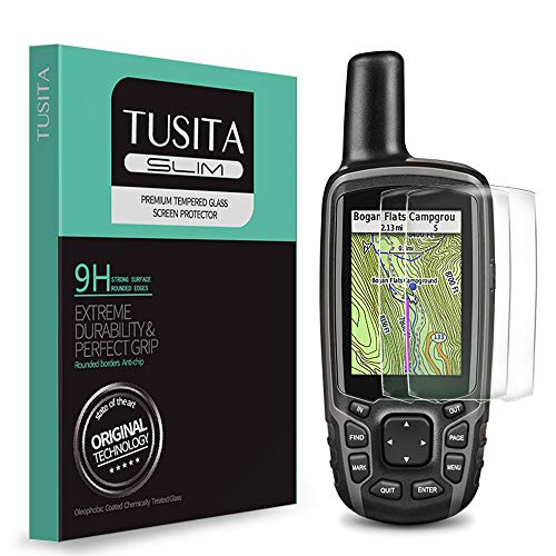 TUSITA Protector Pantalla Compatible con Garmin GPSMAP 62 62s 62st 62sc 62stc 64 64s 64st 64sc 64x 64sx 64csx 65 65s - (2 Unidades) Cristal Templado Ultrafino Vidrio (0.33mm), 9H Ultraresistente