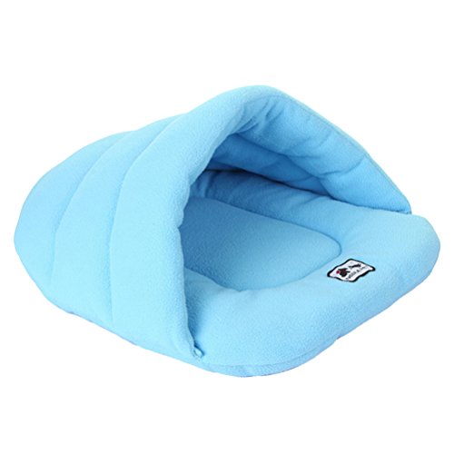 UEETEK Casa Cama Perro Lavable Cama Gato Invierno Cueva para Perros Gatos Mascotas Suave Cálido Azul Cielo Talla L