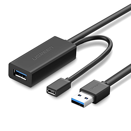 UGREEN Cables de extensión USB, Cable Alargador USB 3.0 Activo Macho a Hembra con Amplificación de Señal para Impresoras, Teclados, Videoconsola, Altavoces, Escáneres, Pantallas, Auriculares (10M)
