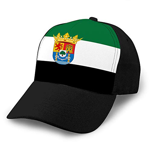 Unisex Women Cotton Adjustable Baseball Caps Low Profile Washed Dad Hats Flag of Extremadura in Spain Unisex Ballcap
