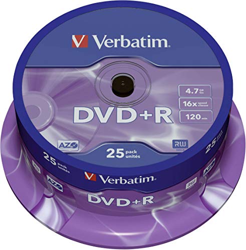 Verbatim 43500 - DVD+R (pack 25 unidades), color plateado