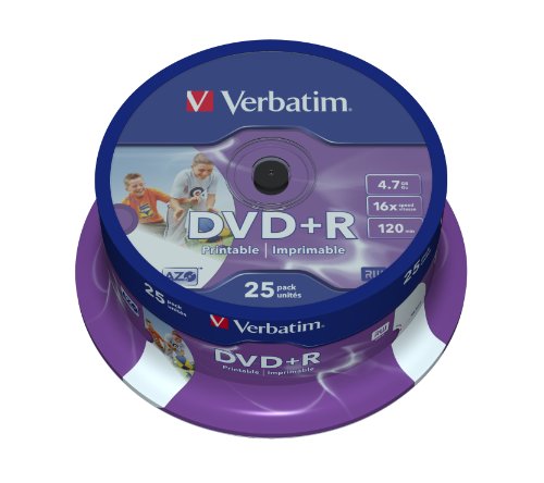 Verbatim 43539/25 - DVD+R vírgenes (25 Unidades, 4.7 GB, 16x)