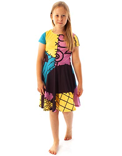 Vestido infantil de Sally, de la película Pesadilla antes de Navidad, oficial de Disney multicolor Años (9-10)
