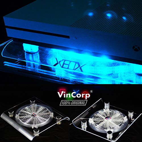 VINCORP Ventilador con USB para Xbox One X Project Scorpio/S / 360 (LED, 19 cm), color azul