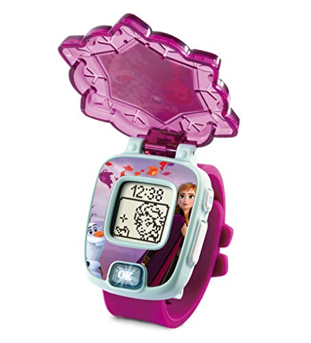 VTech - Frozen II, Reloj mágico educativo Anna, reloj multifunción con diferentes juegos, tapa protectora y pantalla con animaciones de los personajes Elsa, Anna y Olaf, color morado (80-518867) VTech - Frozen II, Reloj mágico educativo Anna, reloj multifunción con diferentes juegos, tapa protectora y pantalla con animaciones de los personajes Elsa, Anna y Olaf, color morado (80-518867)