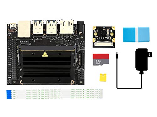 Waveshare Jetson Nano Developer Kit B01 Package B Includes IMX219-77 Camera Board TF Card with Reader Power Adapter for Image Recognition Run Multiple Neural Networks Modern AI Algorithms Fast