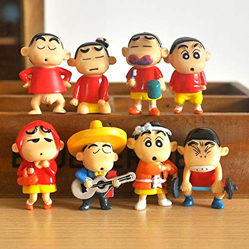 weichuang Muñeca adornos 8pcs/lote 5cm Crayon Shin Chan Acción y Juguete Figuras Modelo Crayon Shin Chan Figuras Juguetes Niños Anime Brinquedos