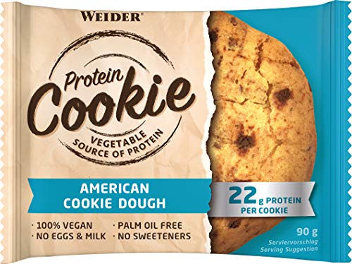 Weider Protein Cookies American Cookie Dough 12 x 90 g. Galleta de proteínas 100% vegana.