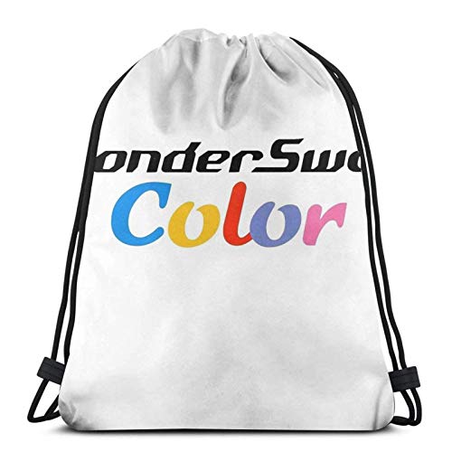 WH-CLA Drawstring Bags Wonderswan Color Logo Print Cinch Pack Impreso Durable Travel Drawstring Bags Sport Unique Yoga Sport Bag Gym Sack Casual Hombres Mochila con Cordón Compras Gimnasi