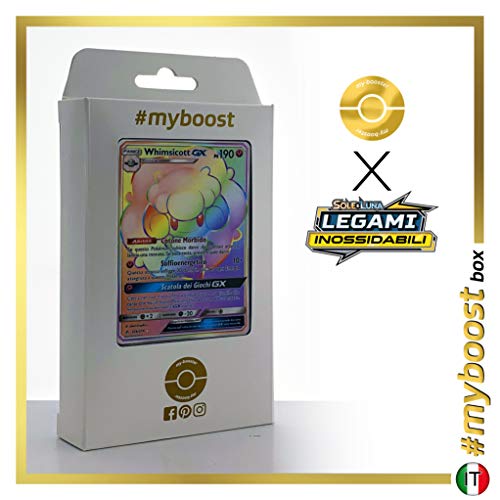 Whimsicott-GX (Farfaduvet-GX) 226/214 ARC en Ciel Secrète - #myboost X Sole E Luna 10 Legami Inossidabili - Coffret de 10 Cartes Pokémon Italiennes