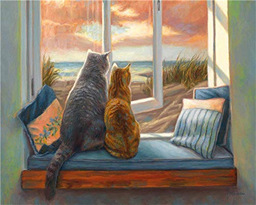WOWDECOR Pintura por números para adultos, niños, niñas, gato, león, caballo, elefante, 40 x 50 cm, preimpresa, lienzo de pintura al óleo (gato, sin marco) WOWDECOR Pintura por números para adultos, niños, niñas, gato, león, caballo, elefante, 40 x 50 cm, preimpresa, lienzo de pintura al óleo (gato, sin marco)