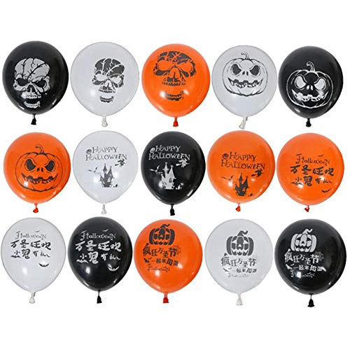 WWHSS -100pcs / Lot Partido de la Barra KTV Centro Comercial de Halloween Decoración de látex Grueso de impresión Globos Terrible (Color : Random Color, Size : One Size)