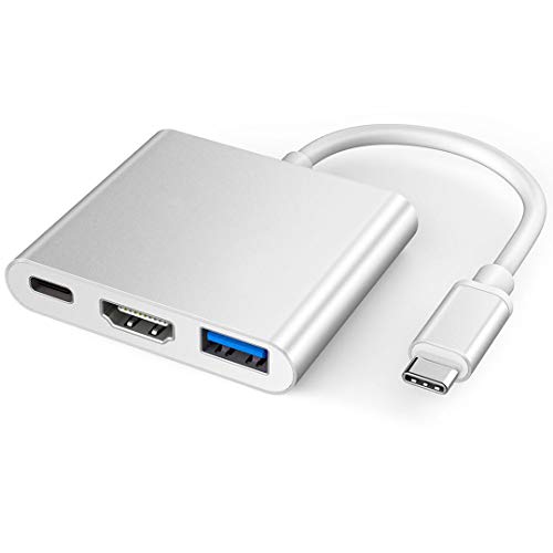 XVZ Adaptador de USB C a HDMI , concentrador 3 en 1 con USB 3.0, puerto de carga, convertidor digital HDMI compatible con Nintendo Switch, MacBook, Chromebook/Dell/Samsung XVZ Adaptador de USB C a HDMI , concentrador 3 en 1 con USB 3.0, puerto de carga, convertidor digital HDMI compatible con Nintendo Switch, MacBook, Chromebook/Dell/Samsung