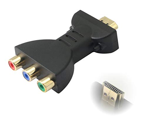 YAODHAOD Adaptador HDMI-3RCA HDMI Macho a 3 RCA Hembra de vídeo Compuesto VA, Adaptador convertidor de componentes Apto para HDTV DVD y la mayoría de proyectores LCD (Rojo, Azul, Verde)