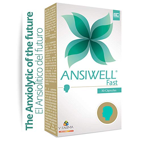 Yfarma ANSIWELL FAST Pastillas Ansiedad Estres Nervios Irritabilidad Cansancio Ansiedad Comida Dejar de Fumar, Ansioliticos Naturales de ACCION RAPIDA COMBATEN ANSIEDAD - con L Teanina, 30 Capsulas