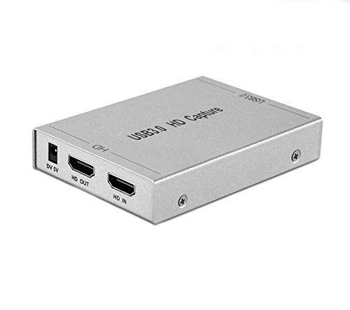 Y&H - Tarjeta de grabación de vídeo (USB 3.0, HDMI, 1080P, 60 FPS, streaming en directo, para PS3, PS4, Xbox One, 360, Wii U y Nintendo Switch,con entrada de micrófono y salida de audio)